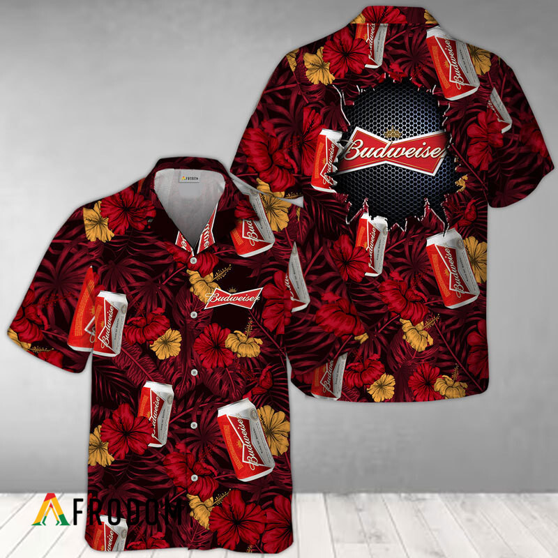 Summer Aloha Floral Budweiser Hawaiian Shirt