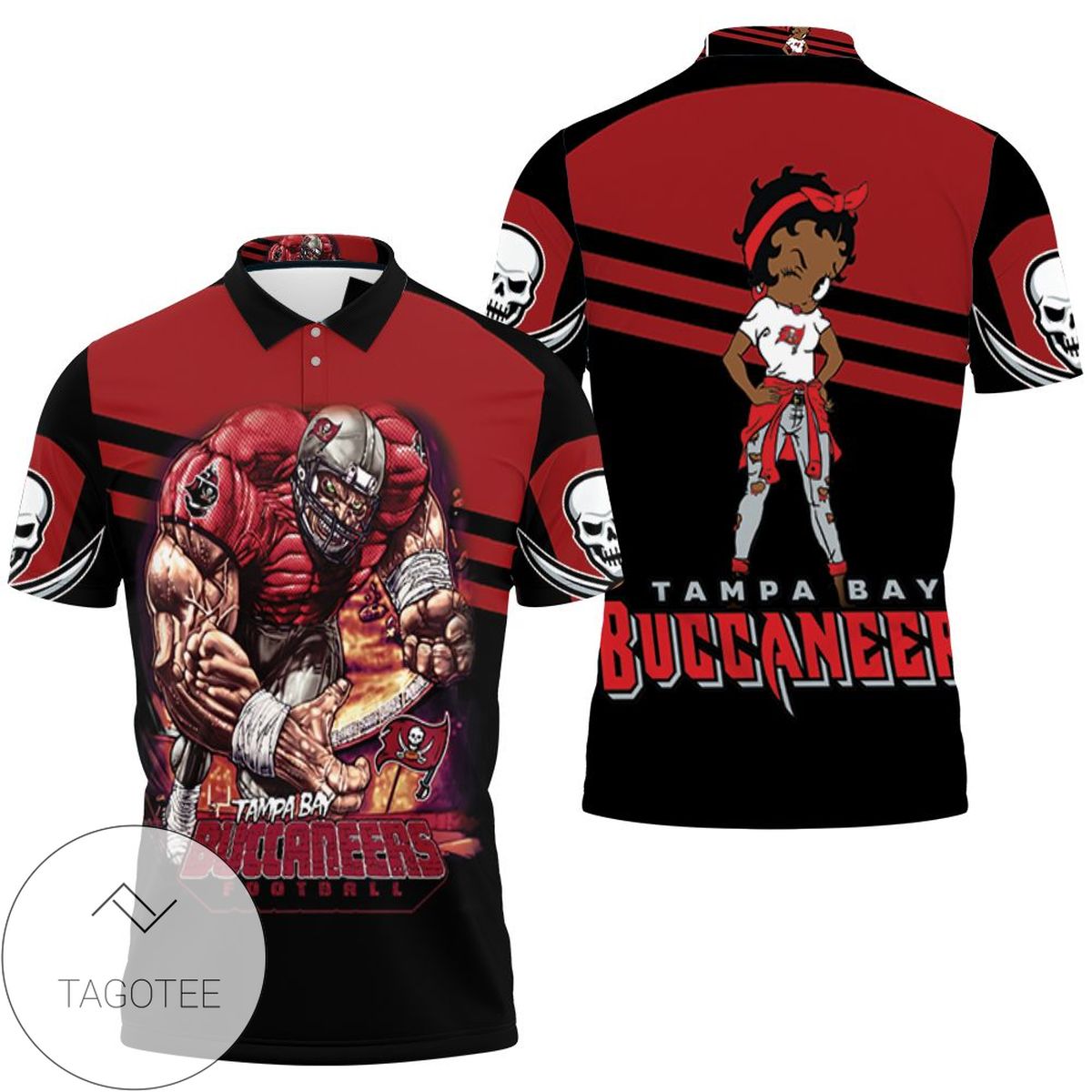 Tampa Bay Buccaneers Black Betty Boop Nfc South Division Champions Super Bowl 2021 All Over Print Polo Shirt