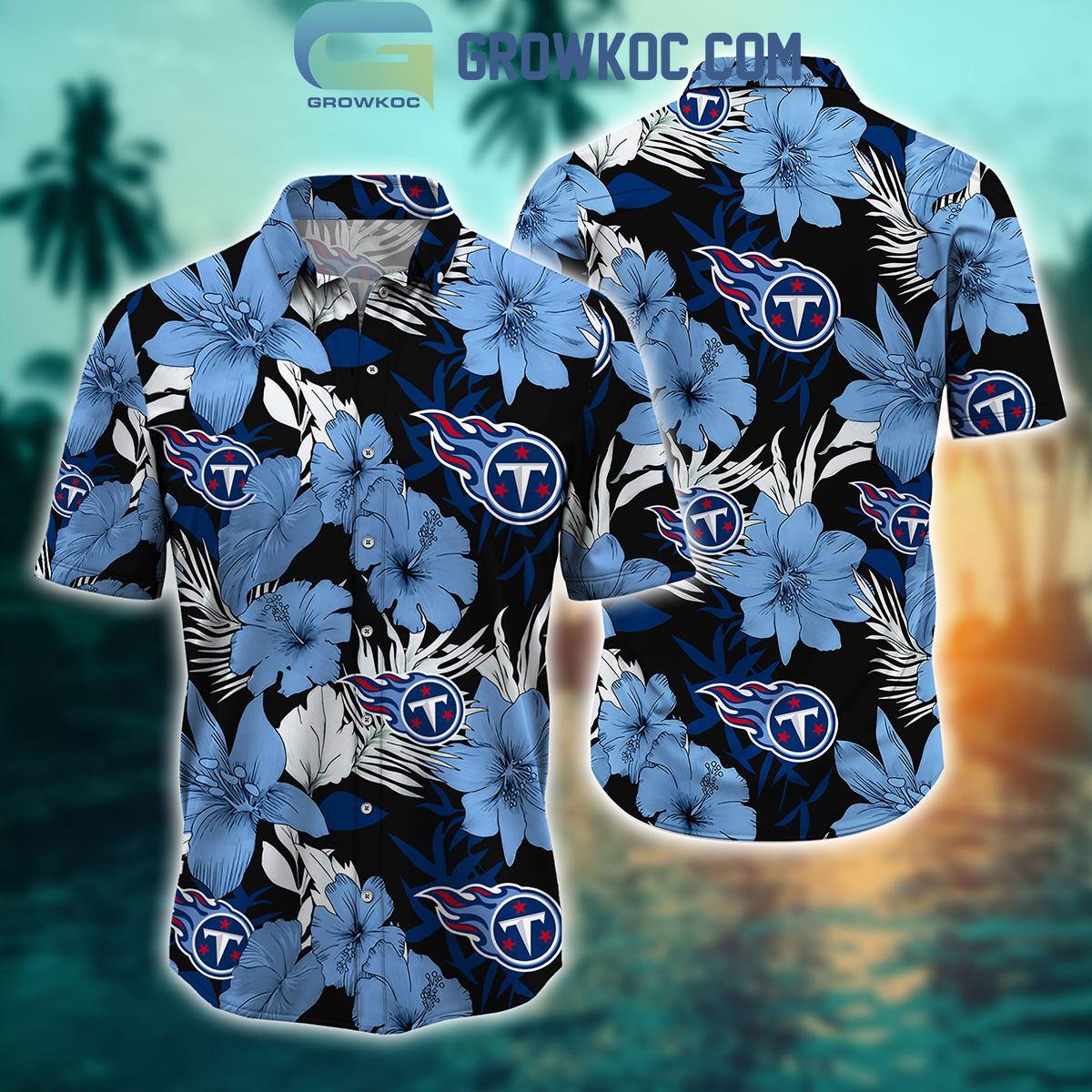 Tennessee Titans Tropical Aloha Hibiscus Flower Hawaiian Shirt