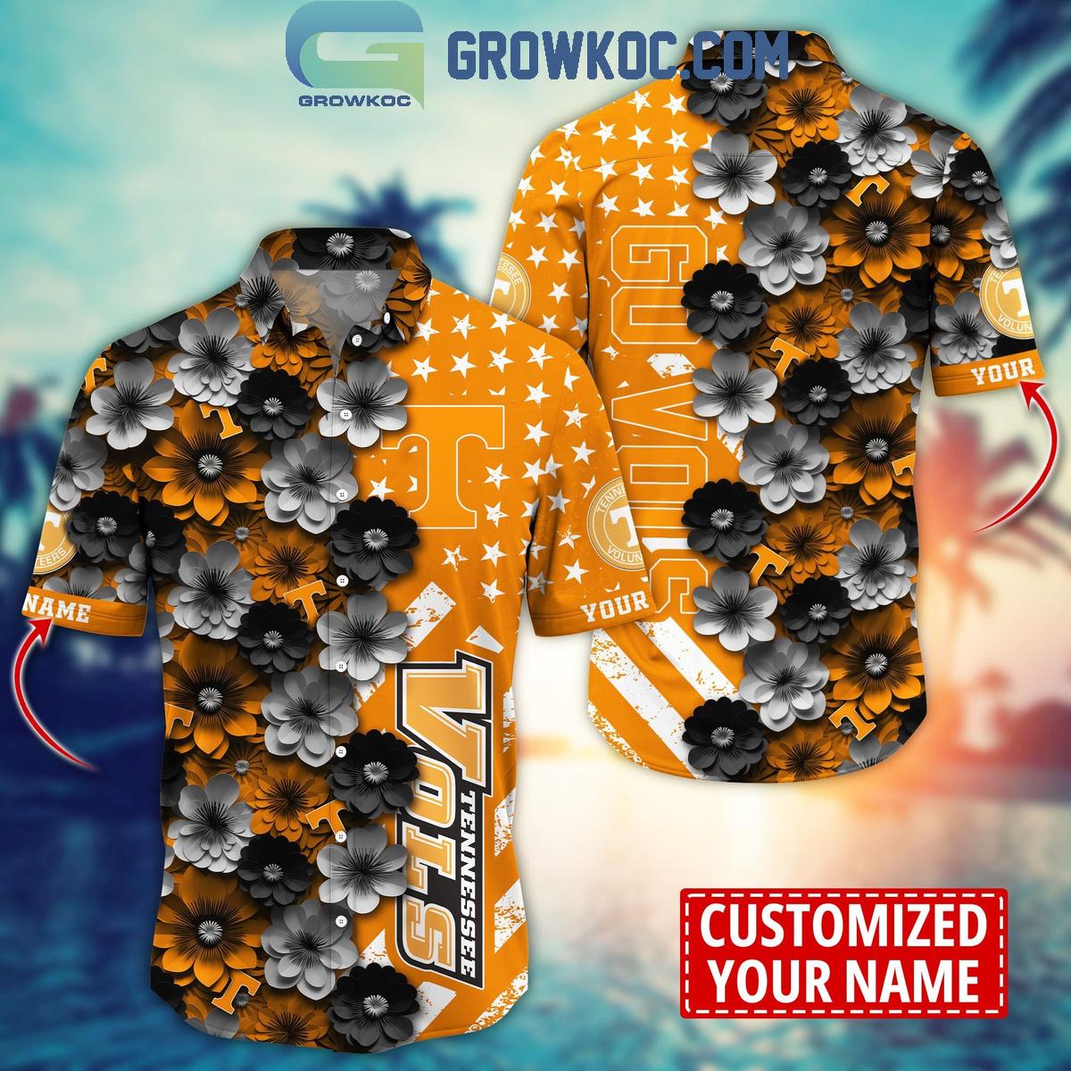 Tennessee Volunteers Summer Flower Love Fan Personalized Hawaiian Shirt