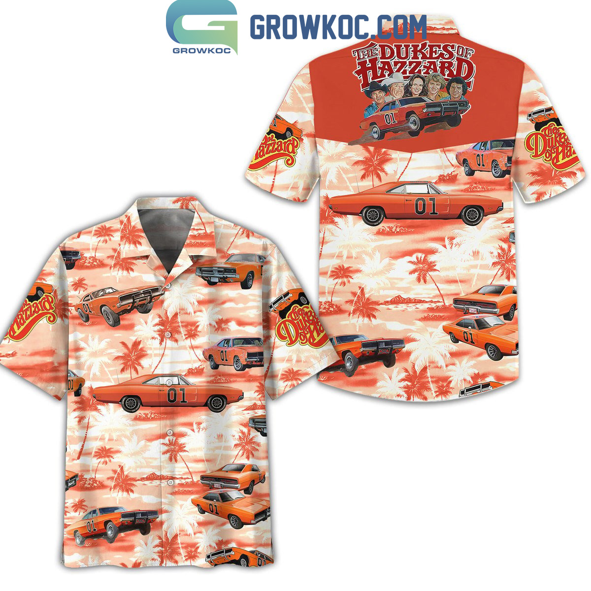 The Dukes of Hazzard Moonrunners Hawaiian Shirt Orange Design