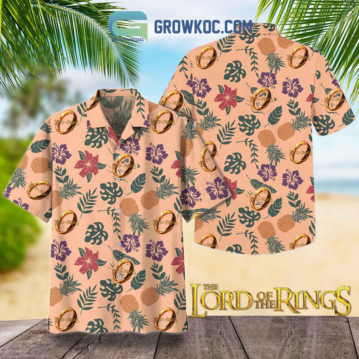 The Lord Of The Rings Monstera Hibiscus Hawaiian Shirts