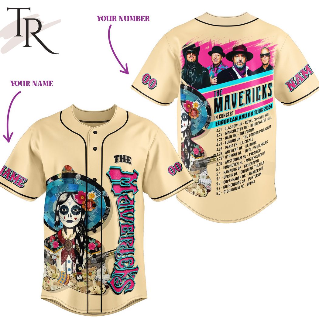 The Mavericks In Concert European And UK Tour 2024 Custom Baseball Jersey