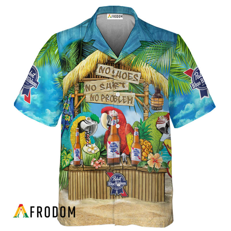 The Ultimate Margaritaville Party Pabst Blue Ribbon Hawaiian Shirt