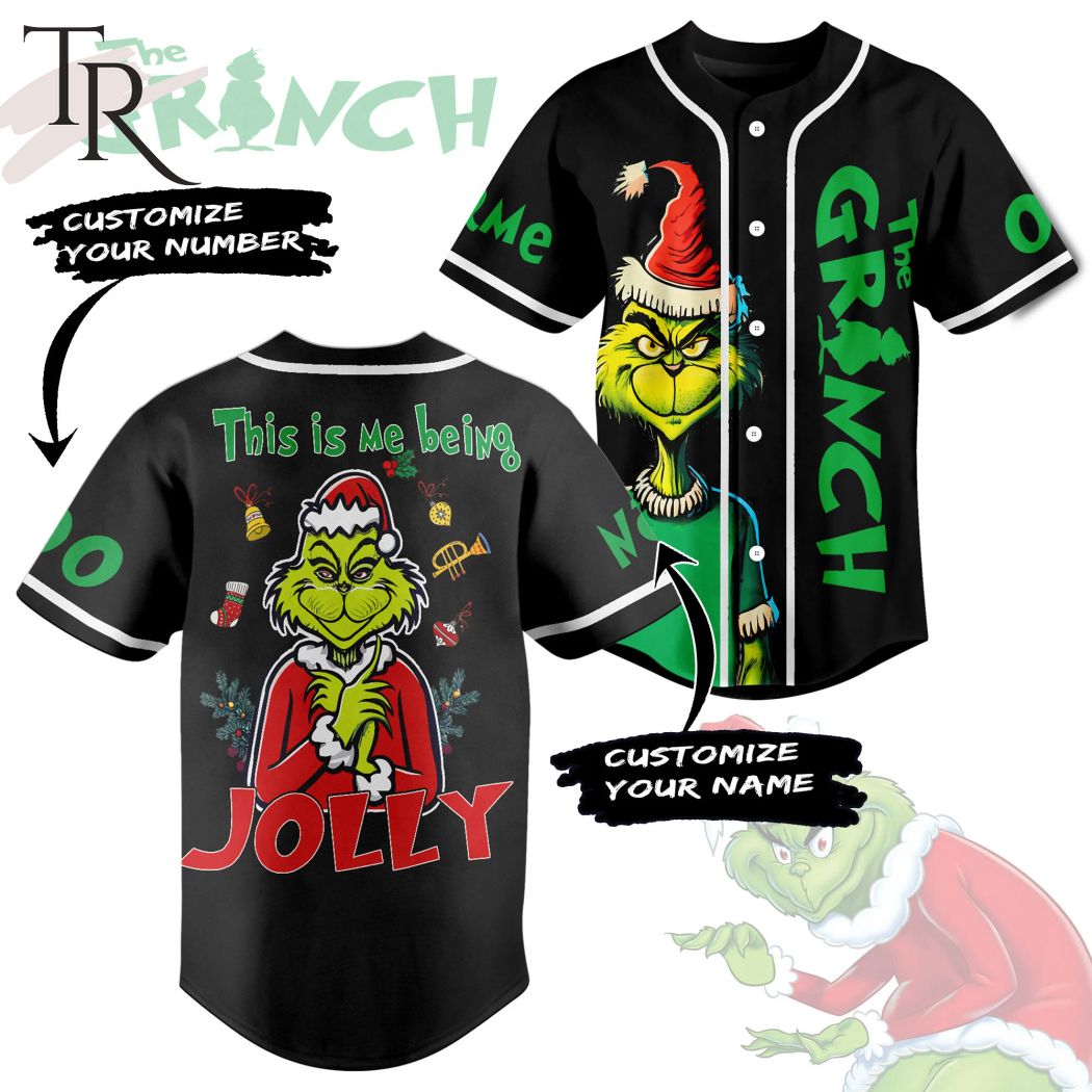 This Is Me Being Jolly The Grinch Custom Baseball Jersey