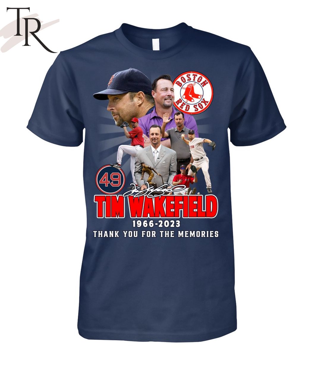 Tim Wakefield Boston Red Sox 1966 - 2023 Thank You For The Memories T-Shirt