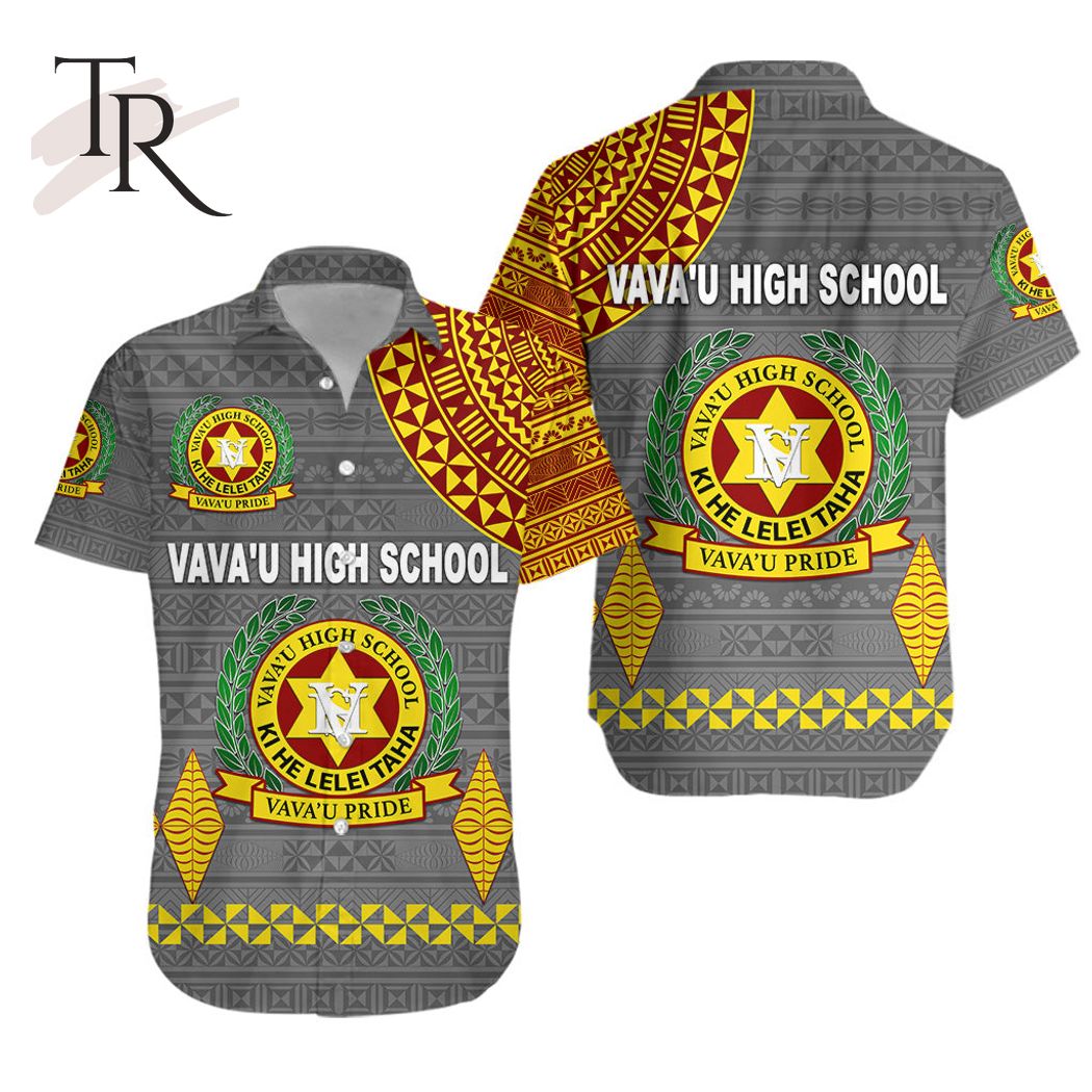 Tonga Vava'u High School Hawaiian Shirt Simple Style - Grey