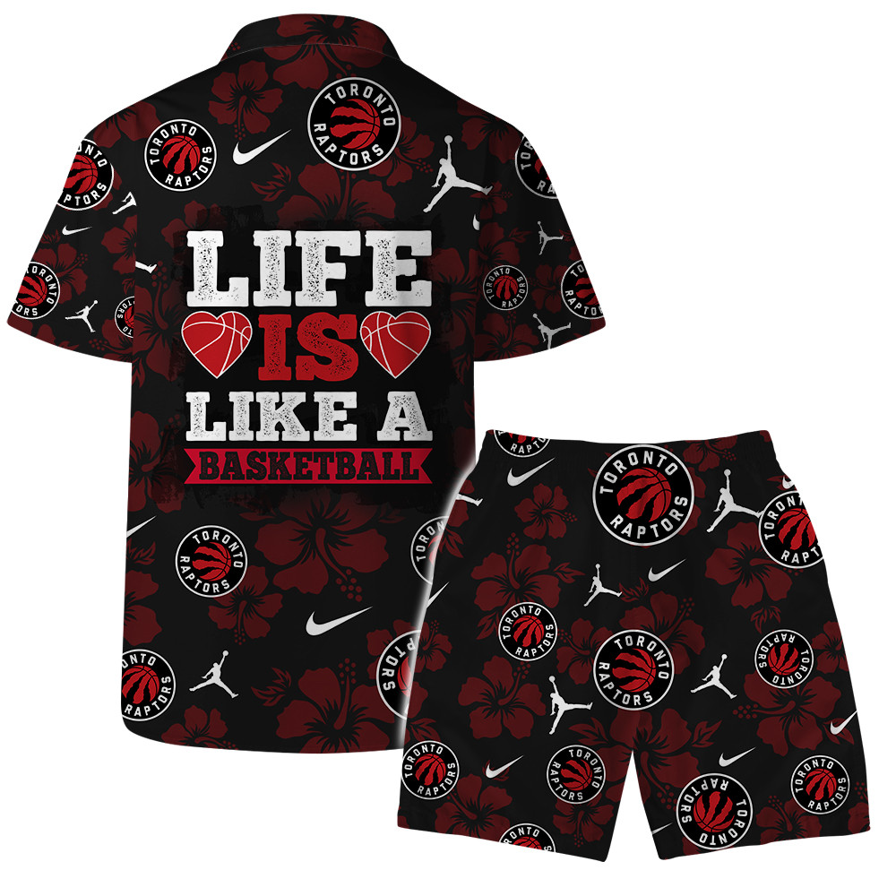 Toronto Raptors National Basketball Association Hawaiian Set Floral V4 NBA Pattern
