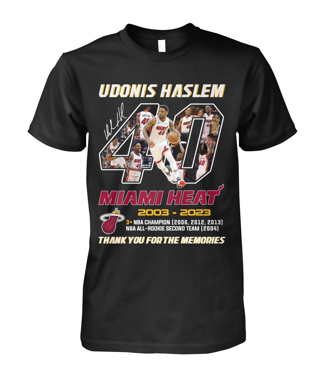Udonis Haslem Miami Heat 2003 - 2023 Thank You For The Memories T-Shirt