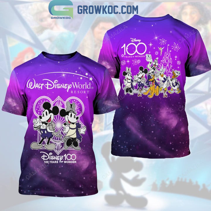 Walt Disney World 100 Years Of Wonder Pink Design T Shirt