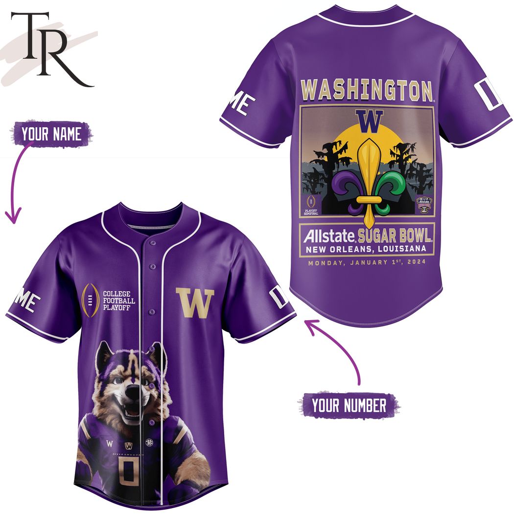 Washington Huskies Allstate Sugar Bowl New Orleans Louisiana Monday, January 1st, 2024 Custom Baseball Jersey