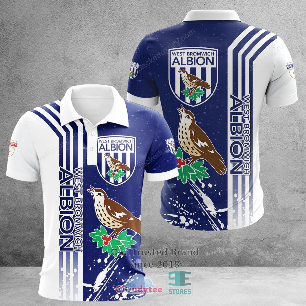 West Bromwich Albion Football Club White Blue 3D Hoodie, Shirt