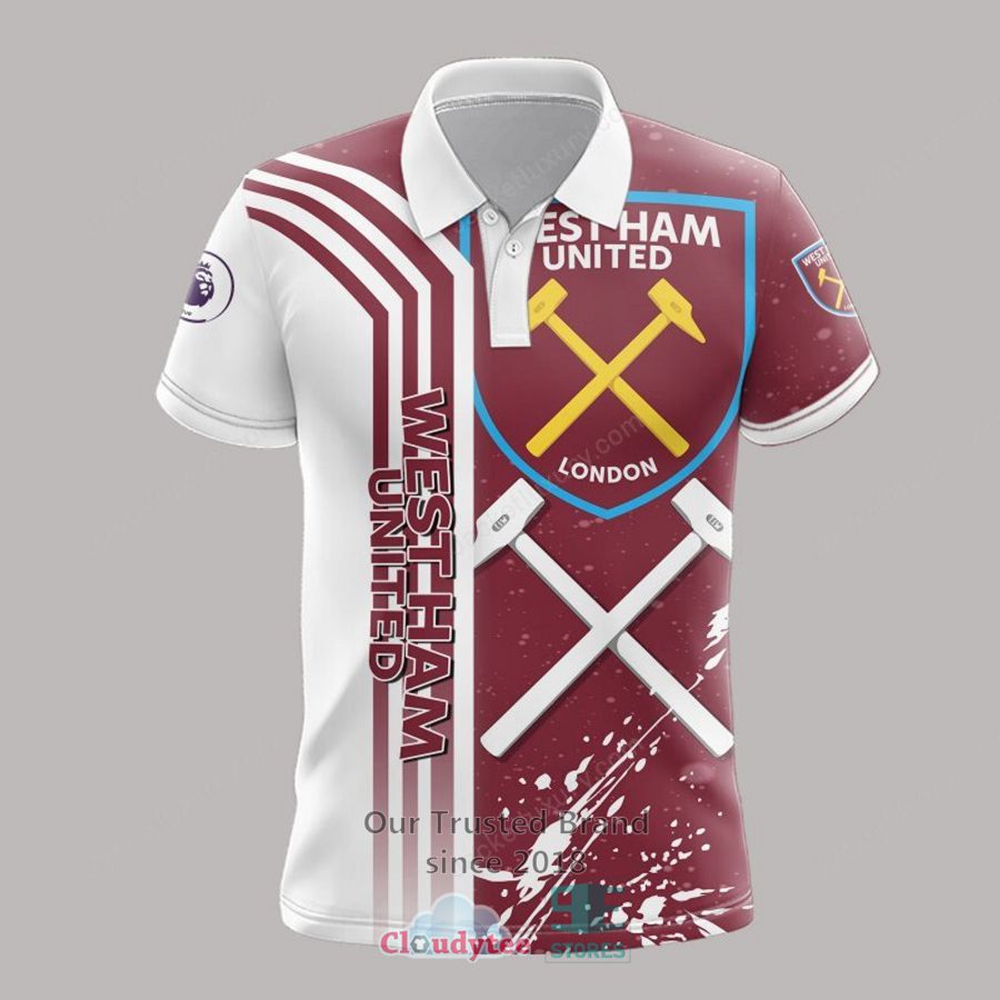 West Ham United F.C white red 3D Polo Shirt, Hoodie
