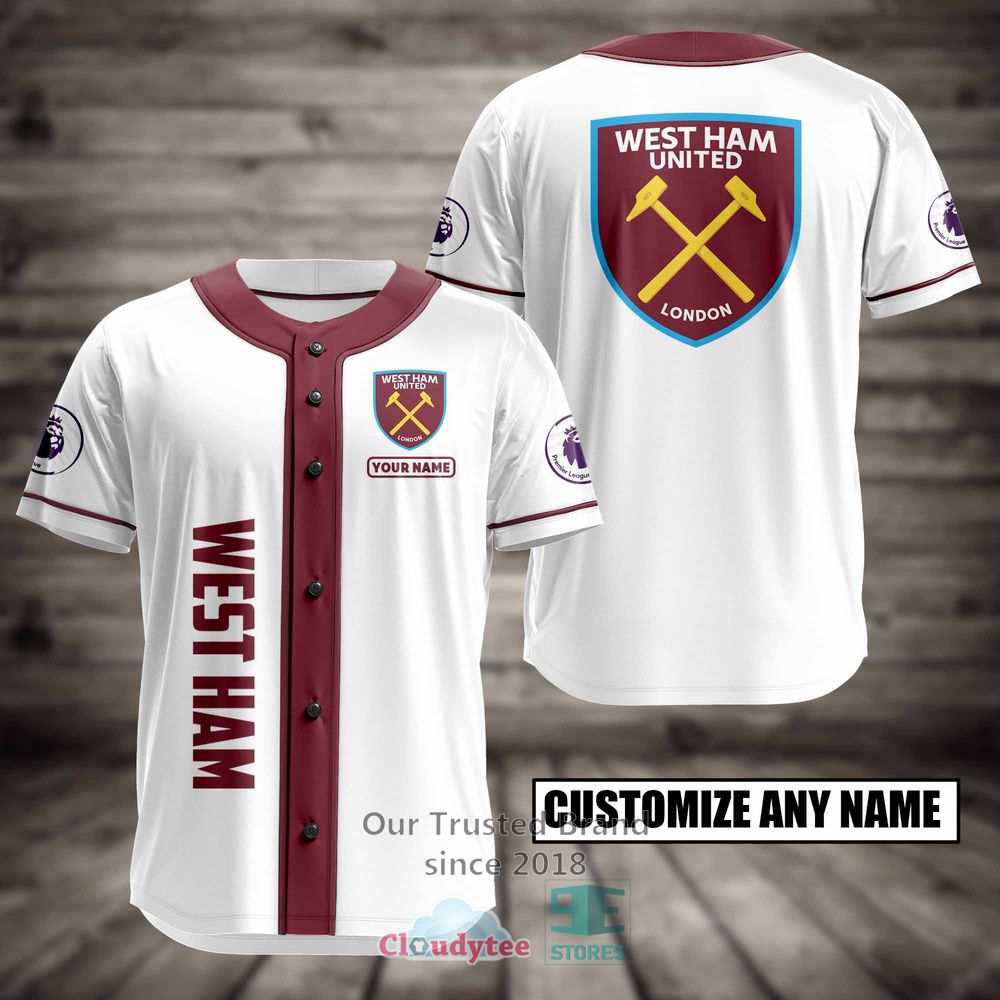 West Ham United London Custom Name Baseball Jersey Shirt