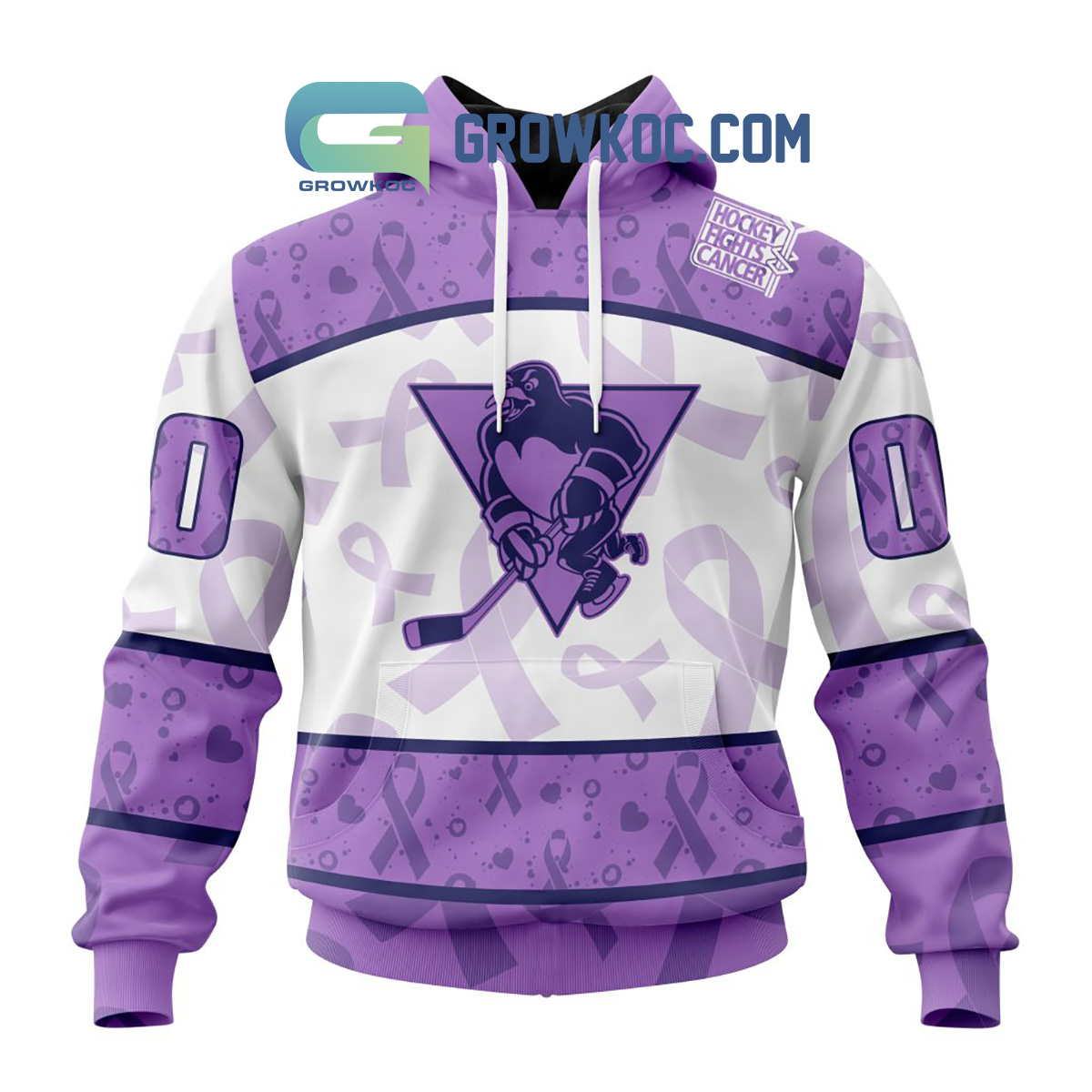 Wilkes Barre Scranton Penguins Fight Cancer Lavender Personalized Hoodie Shirts